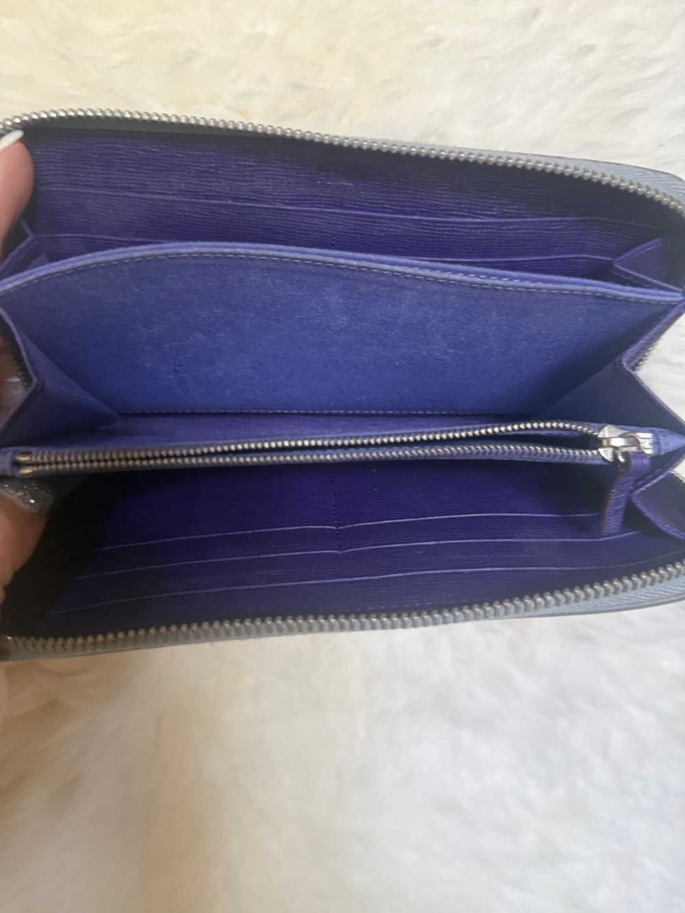 Fendi Colorblock Zip Wallet in Teal, Purple, Red and Pink Eye Motif - Picture 2 of 6